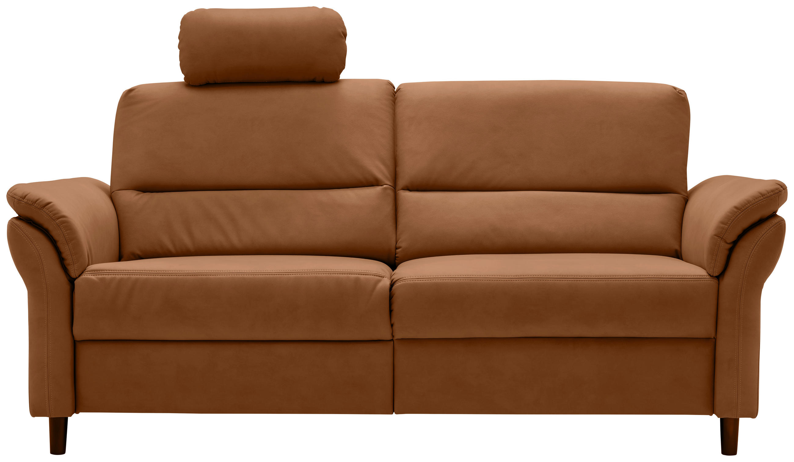 3-SITZER-SOFA in Lederlook Cognac  - Cognac/Schwarz, MODERN, Holz/Textil (192/90/89cm) - Livetastic