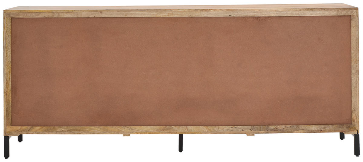 SIDEBOARD Ankara  in 207/86/42 cm  - Schwarz/Naturfarben, KONVENTIONELL, Holz/Metall (207/86/42cm) - Livetastic