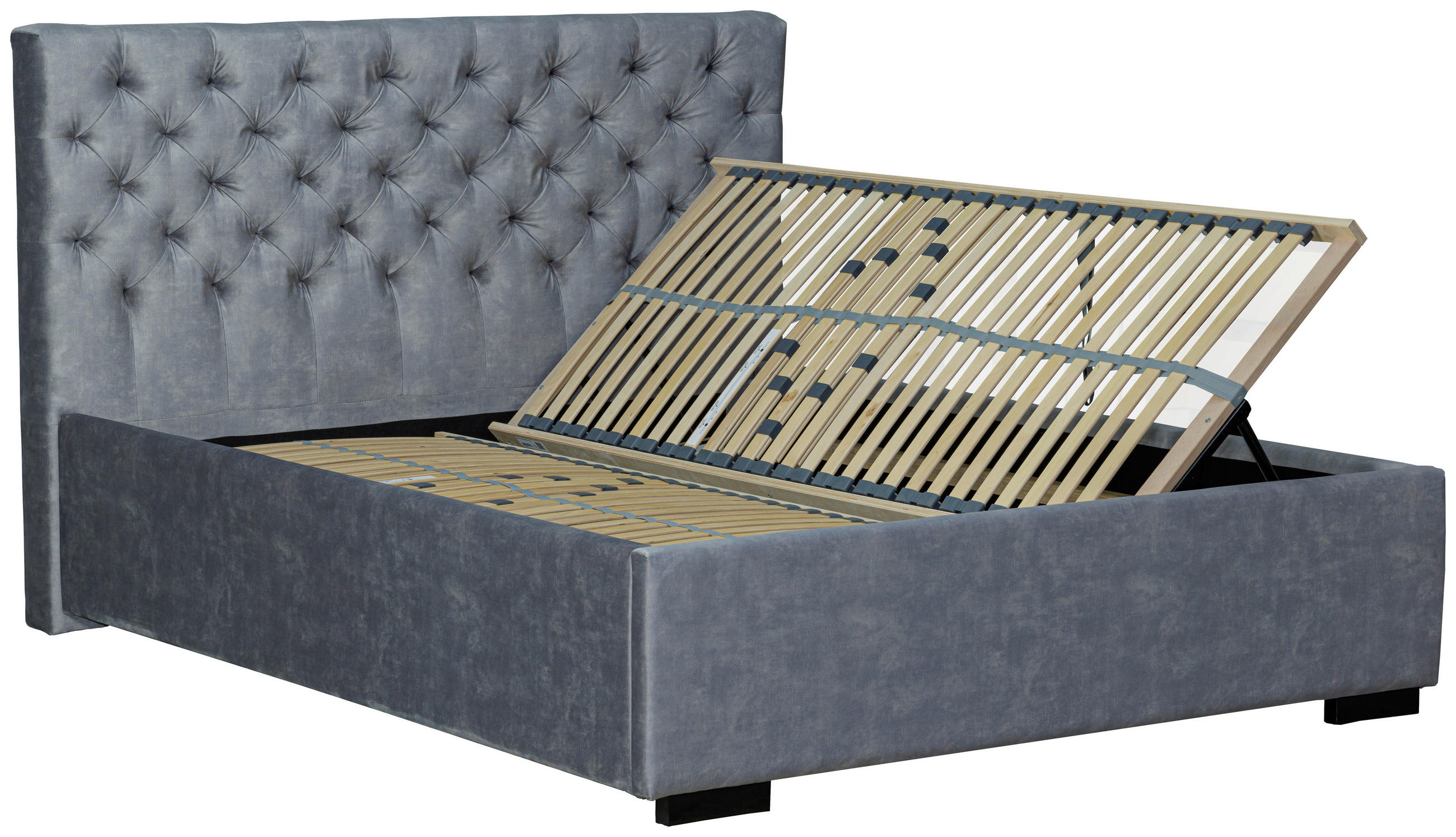 POLSTERBETT 160/200 cm  in Grau  - Schwarz/Grau, Design, Holz/Textil (160/200cm) - Boxxx