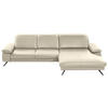 ECKSOFA in Echtleder Naturfarben  - Schwarz/Naturfarben, Design, Leder/Metall (328/193cm) - Dieter Knoll