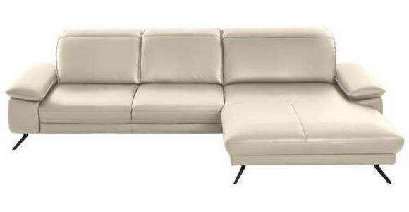 ECKSOFA in Echtleder Naturfarben  - Schwarz/Naturfarben, Design, Leder/Metall (328/193cm) - Dieter Knoll