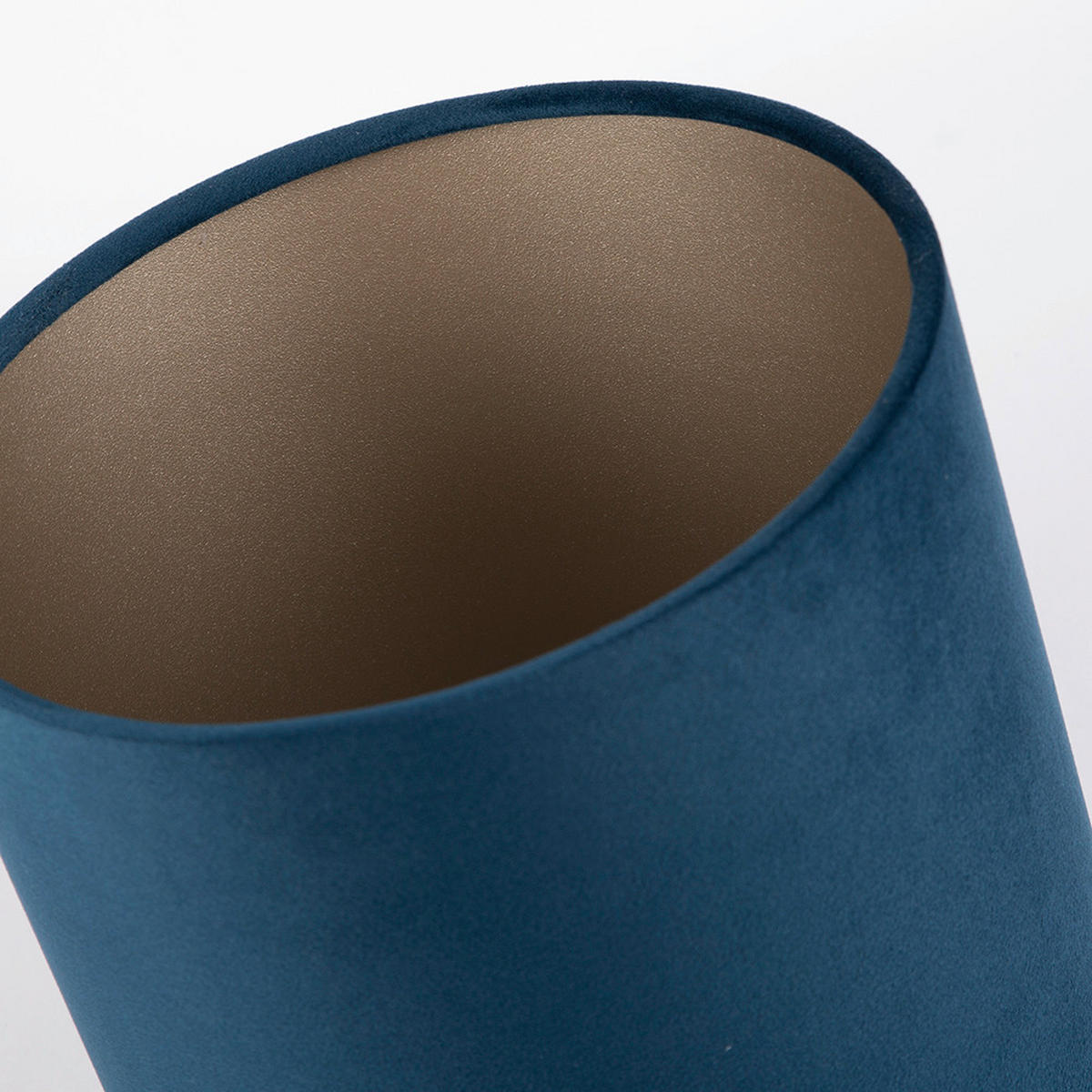 LEUCHTENSCHIRM Velour 20/18 cm   - Silberfarben/Dunkelblau, Basics, Textil/Metall (20/18cm)