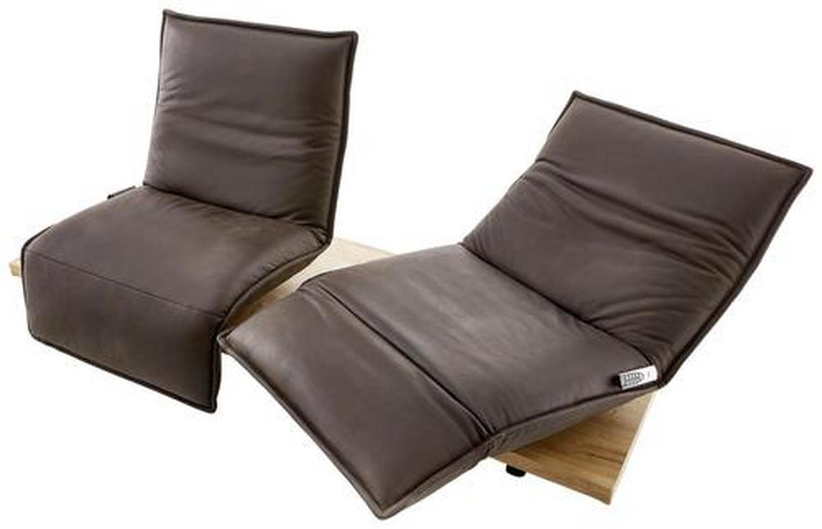 ZWEISITZER-SOFA mit Funktionen Dunkelbraun Echtleder  - Eichefarben/Dunkelbraun, Natur, Leder/Metall (240/63/115cm) - Koinor