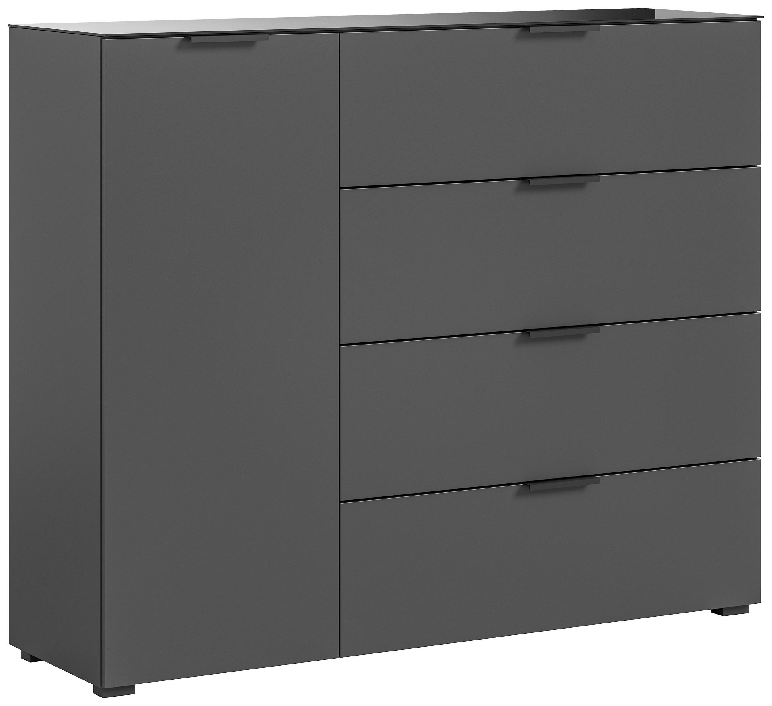 KOMODA, antracitová, 135/112/40 cm - antracitová, Design, kompozitní dřevo/sklo (135/112/40cm) - Livetastic