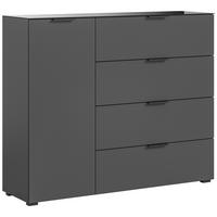 KOMMODE  in 135/112/40 cm  - Anthrazit, Design, Glas/Holzwerkstoff (135/112/40cm) - Livetastic