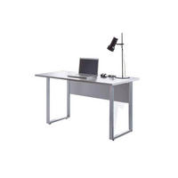 SCHREIBTISCH 138/74/67 cm  in Grau  - Silberfarben/Grau, MODERN, Holzwerkstoff/Metall (138/74/67cm) - MID.YOU