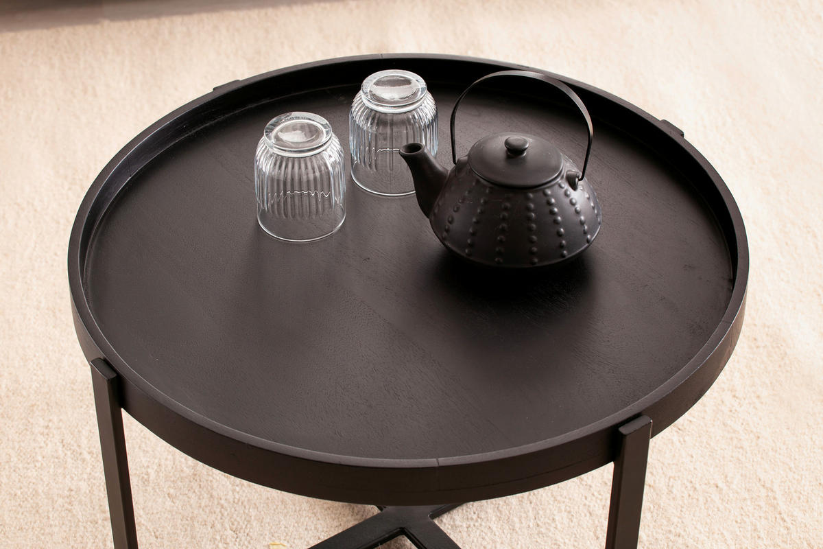 KONFERENČNÍ STOLEK, černá, dřevo, 60/60/35 cm - černá, Design, kov/dřevo (60/60/35cm) - MID.YOU