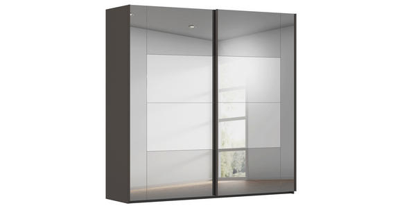 SCHWEBETÜRENSCHRANK  in Graphitfarben  - Graphitfarben, Design, Glas/Holzwerkstoff (226/223/68cm) - Xora