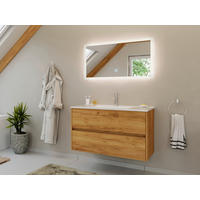 BADEZIMMER 2-teilig  in 100 cm  - Eichefarben/Goldfarben, Basics, Keramik/Holzwerkstoff (100cm) - MID.YOU