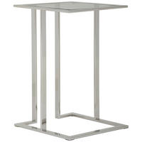 BEISTELLTISCH 40/40/60 cm Klar, Silberfarben quadratisch  - Klar/Silberfarben, Trend, Glas/Metall (40/40/60cm) - Xora