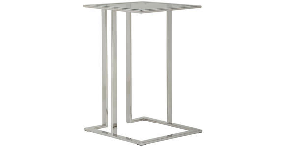 BEISTELLTISCH quadratisch Klar, Silberfarben  - Klar/Silberfarben, Trend, Glas/Metall (40/40/60cm) - Xora