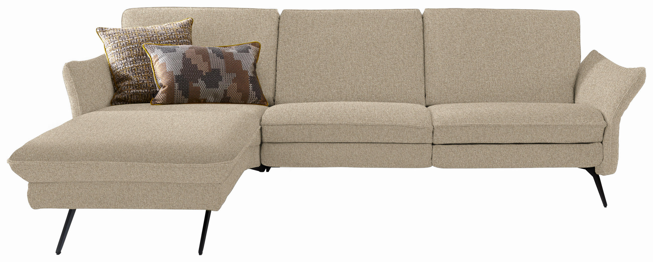 ECKSOFA Mikrofaser Hellbraun  - Hellbraun/Anthrazit, Design, Textil/Metall (158/262cm) - Himolla Komfortklass