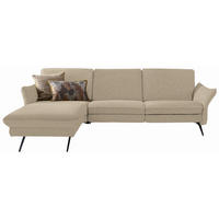 ECKSOFA Mikrofaser Hellbraun  - Hellbraun/Anthrazit, Design, Textil/Metall (158/262cm) - Himolla Komfortklass