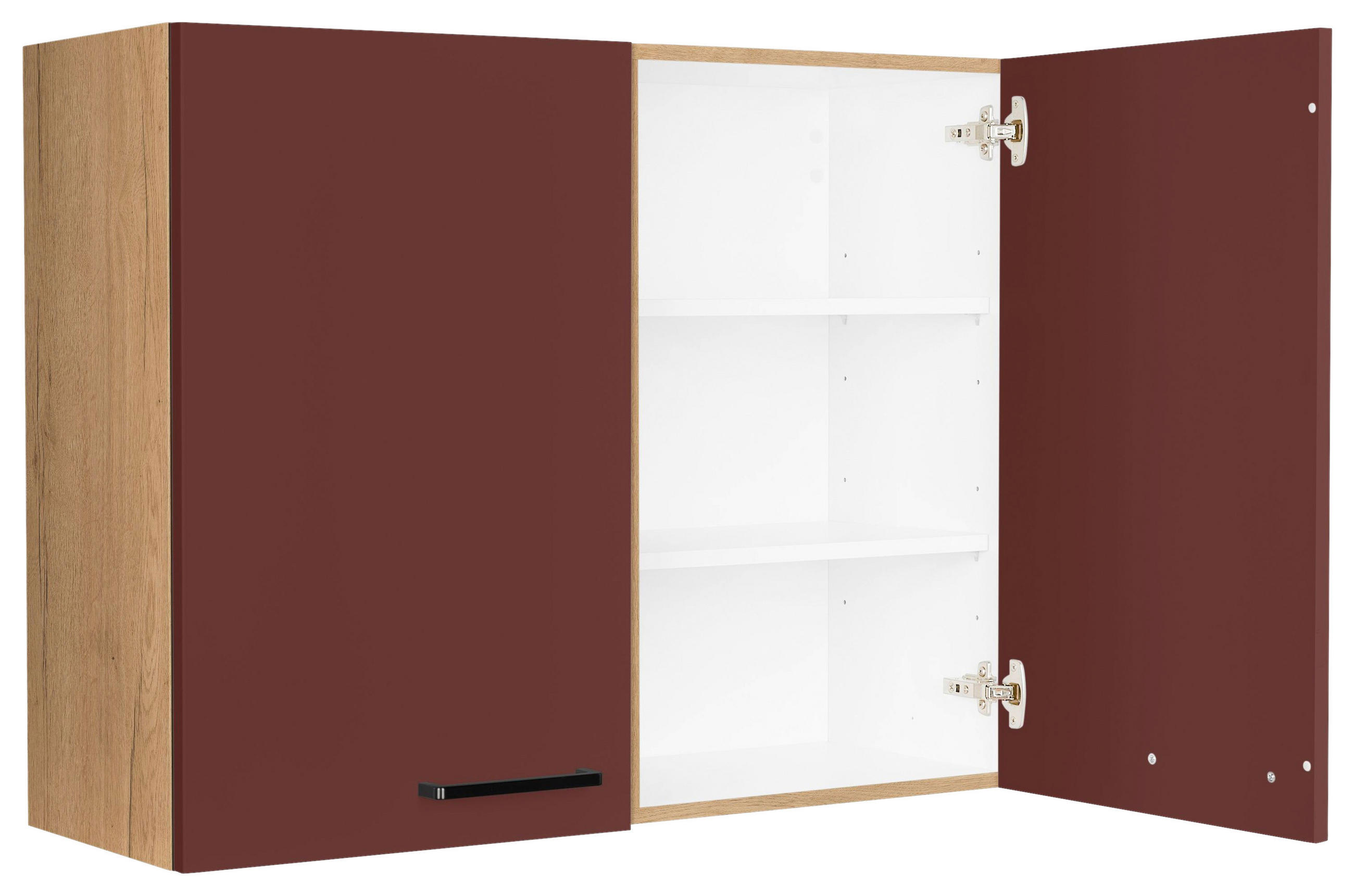 KÜCHENOBERSCHRANK 90/72/35 cm in Rot, Eichefarben - Eichefarben/Rot, MODERN, Holzwerkstoff/Metall (90/72/35cm) - Nobilia