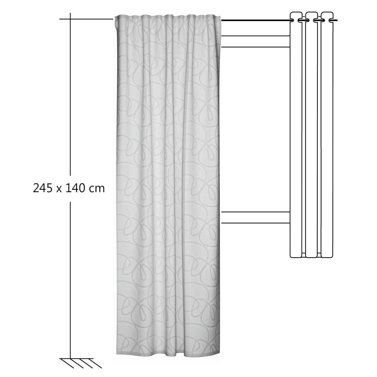 SCHLAUFENVORHANG halbtransparent  - Weiß, Basics, Textil (135/245cm) - Fuggerhaus