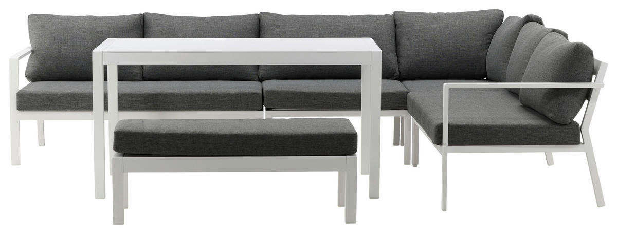 LOUNGESET  - vit/grå, Klassisk, metall/textil - Gardenson