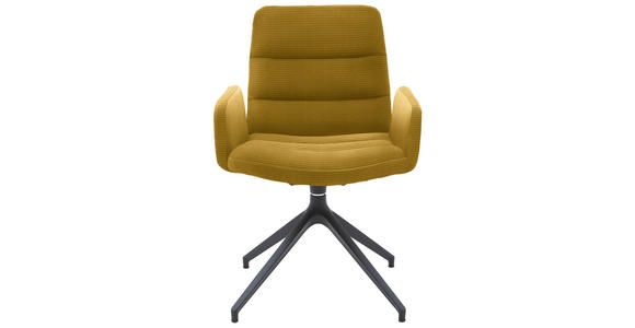 ARMLEHNSTUHL  in Cord  - Gelb/Schwarz, Design, Textil/Metall (61/88/66cm) - Dieter Knoll