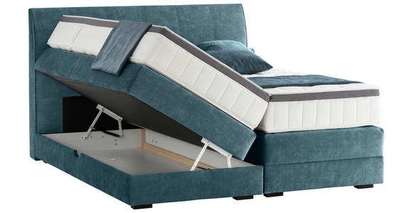 BOXSPRINGBETT 180/200 cm in Petrol - Wengefarben/Petrol, KONVENTIONELL, Holz/Textil (180/200cm) - Novel