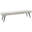 SITZBANK 200/48/47 cm Cord Hellgrau Metall  - Hellgrau/Schwarz, Design, Textil/Metall (200/48/47cm) - Dieter Knoll