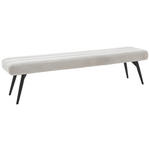 SITZBANK 200/48/47 cm Cord Hellgrau Metall  - Hellgrau/Schwarz, Design, Textil/Metall (200/48/47cm) - Dieter Knoll