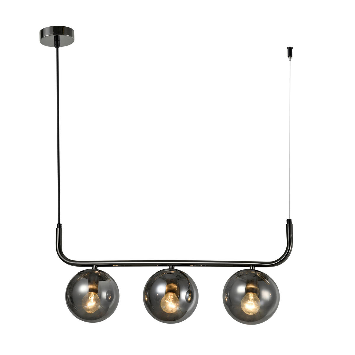 HÄNGELEUCHTE Alisa 122.5/60/13 cm  - Graphitfarben, KONVENTIONELL, Metall (122.5/60/13cm)