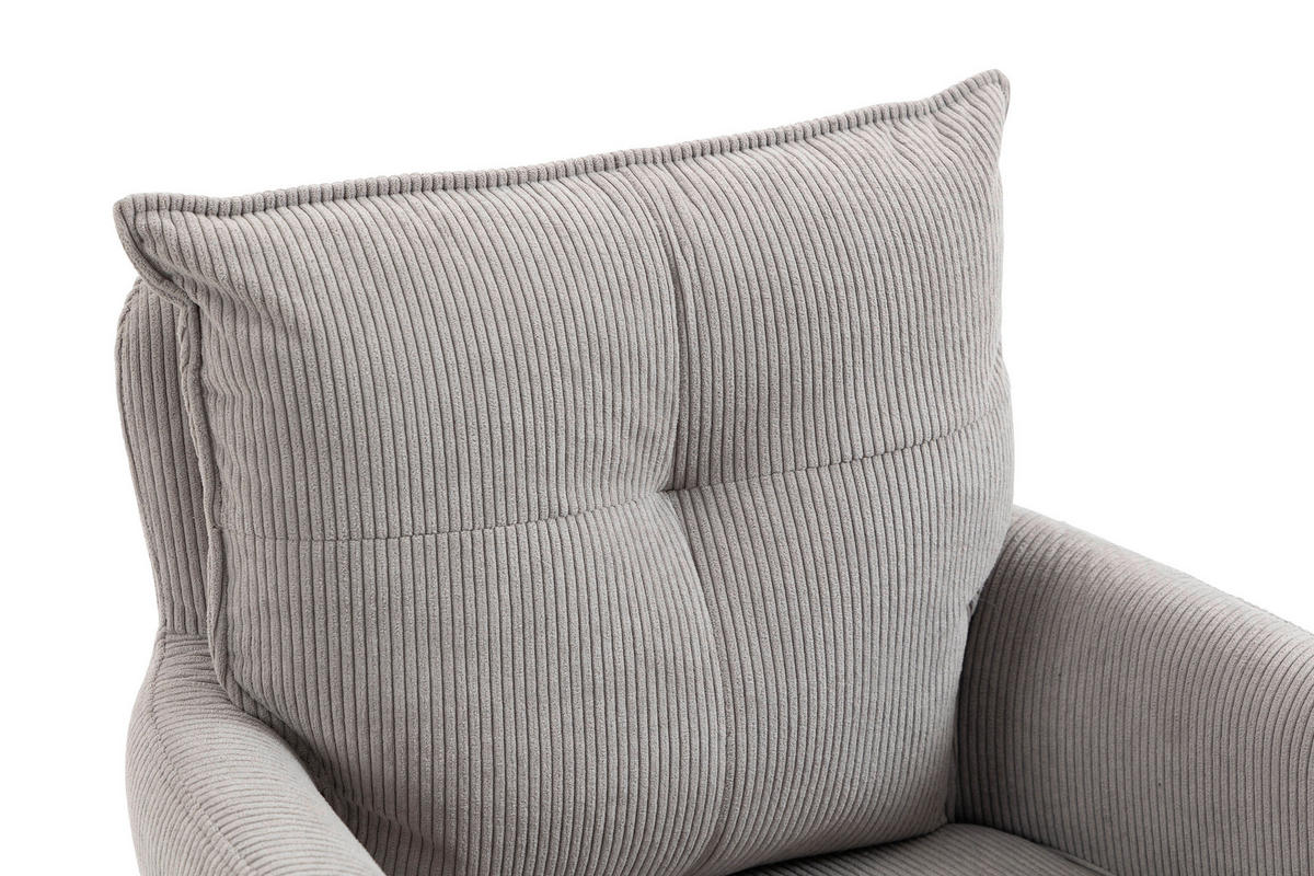 BARHOCKER Cord Taupe Eisen Sitzfläche 360° drehbar, Stoffauswahl, inklusive Armlehnen  - Taupe/Schwarz, Design, Textil/Metall (54/98-120/58cm) - Novel
