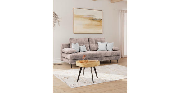 SCHLAFSOFA  mit Liegefunktion, Schlafen auf Sitzhöhe, Rücken echt Chenille Rosa  - Schwarz/Rosa, KONVENTIONELL, Textil/Metall (203/94/96cm) - Carryhome