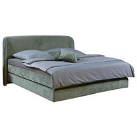 BOXSPRINGBETT 180/200 cm,  in Grün, H2 + H3 = mittel + fest  - Schwarz/Grün, Design, Kunststoff/Textil (180/200cm) - hülsta