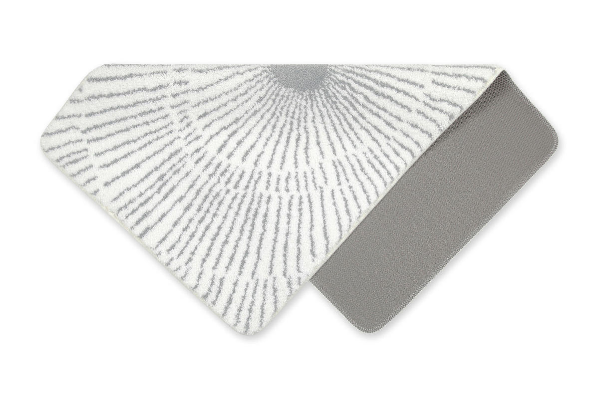 BADTEPPICH Grau, Weiß 80/150 cm  - Weiß/Grau, Basics, Kunststoff/Textil (80/150cm) - WECON HOME BASIC