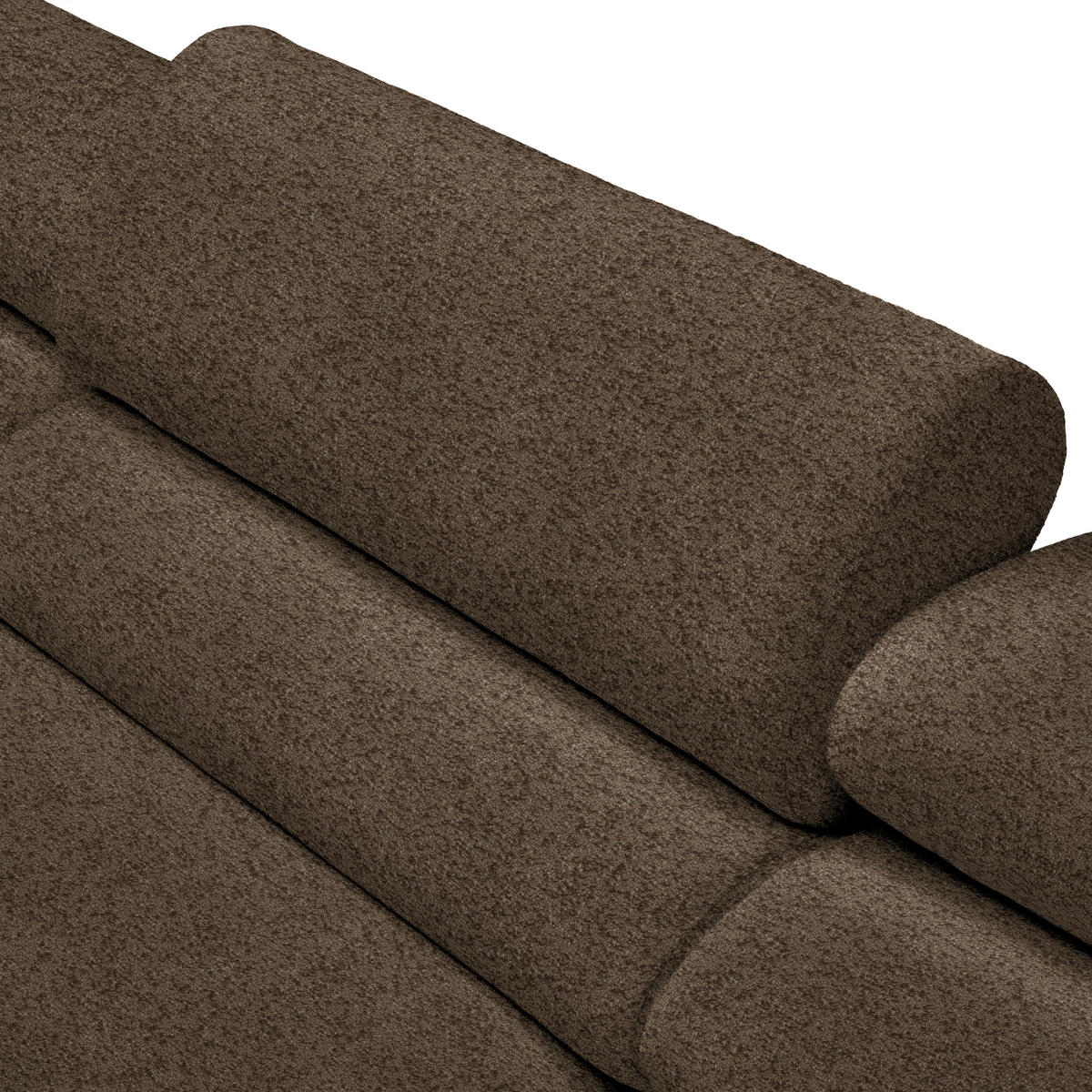 ECKSOFA in Velours Dunkelbraun  150/329 cm  - Dunkelbraun, Natur, Holz/Textil (150/329cm) - Lomoco