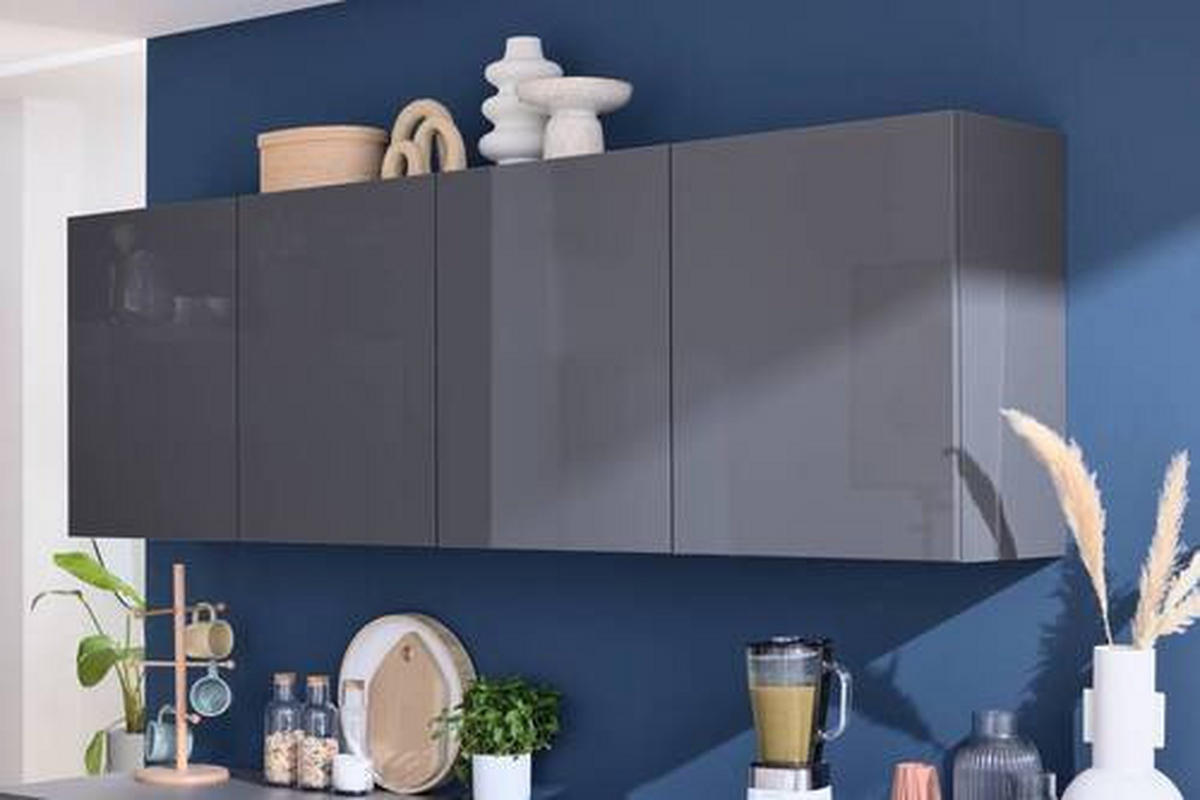 EINBAUKÜCHE   - Weiss/Grau, Design, Holzwerkstoff - Nolte Küchen