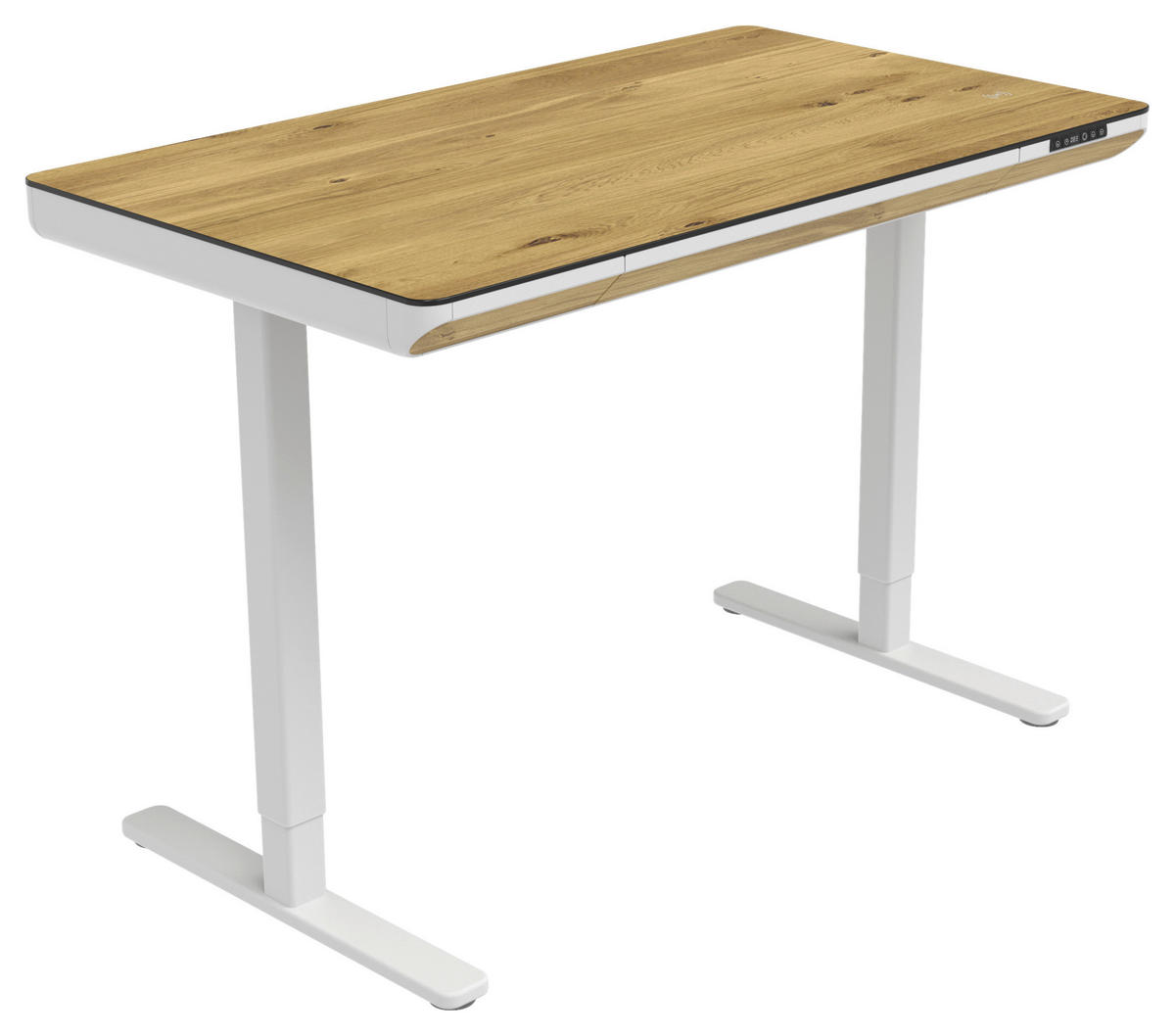 SKRIVBORD 120/70/73-118 cm  i vit, ek Artisan  - vit/ek Artisan, Klassisk, metall/trämaterial (120/70/73-118cm) - Xora