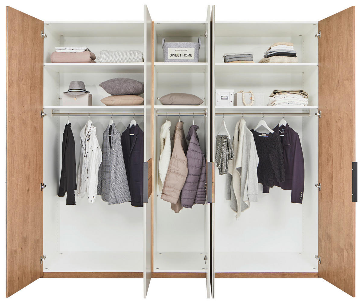 DREHTÜRENSCHRANK in Taupe, Eichefarben  - Taupe/Eichefarben, Konventionell, Holz/Holzwerkstoff (250/229/59cm) - Dieter Knoll