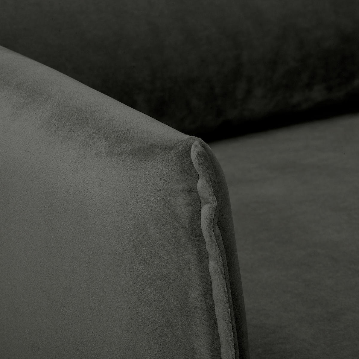 SESSEL in Samt Dunkelgrau  - Dunkelgrau/Schwarz, Design, Holz/Textil (74/86/100cm) - P & B