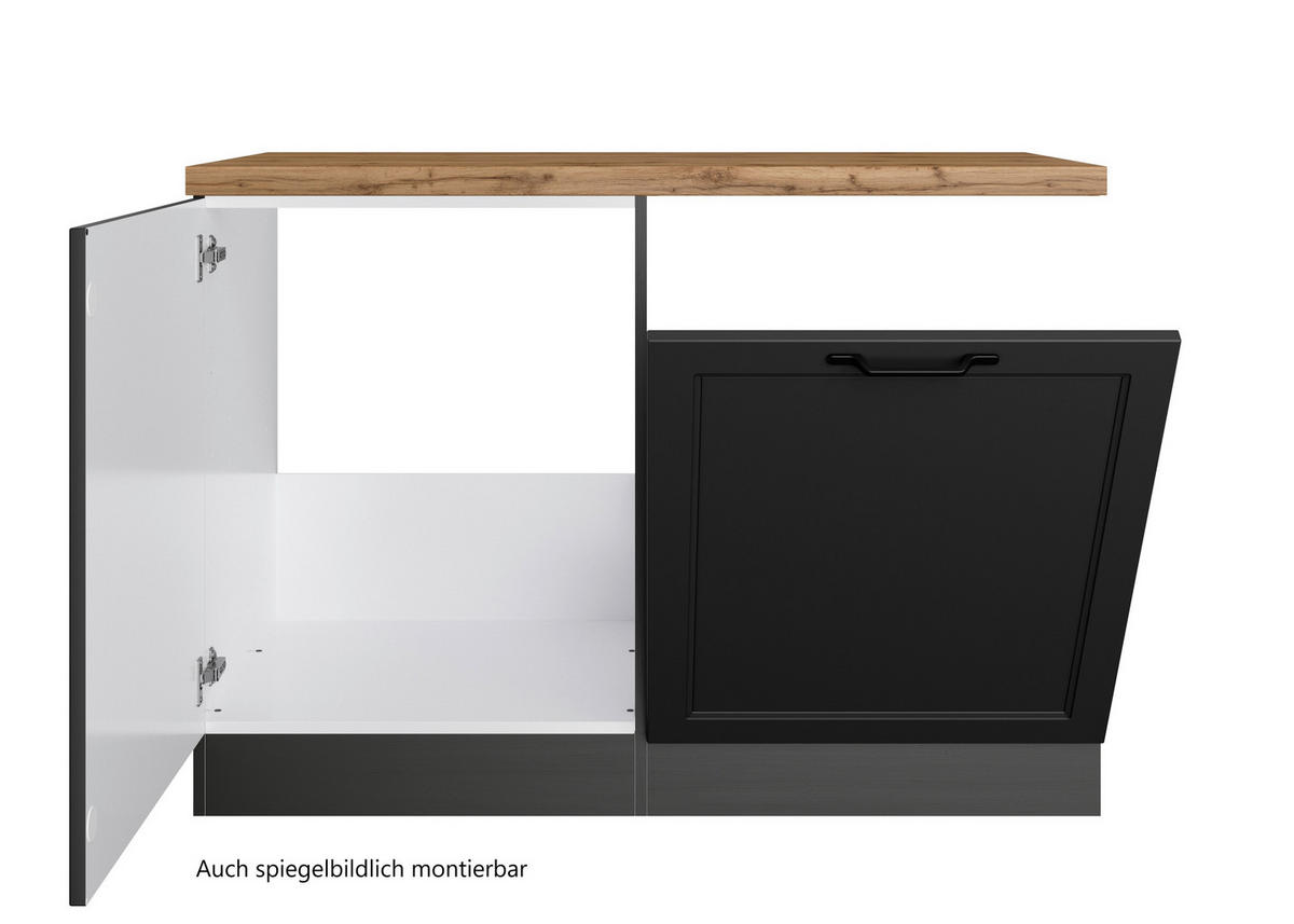 BÄNKSKÅP FÖR DISKHO 120/86/60 cm  i grå, ek Wotan  - ek Wotan/grå, Lifestyle, metall/trämaterial (120/86/60cm) - Held