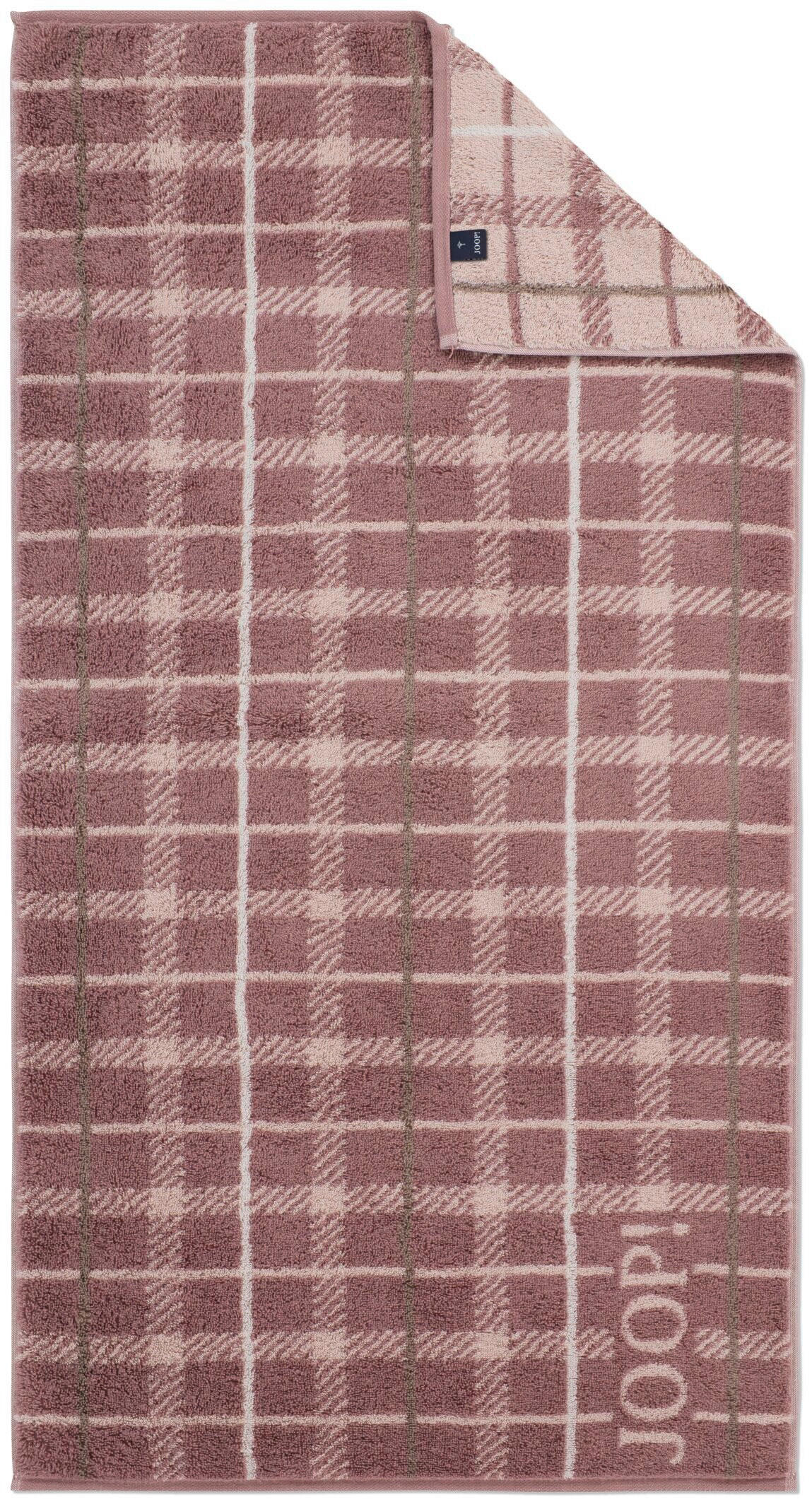DUSCHTUCH Contour Checked 80/150 cm  - Beige/Mauve, Design, Textil (80/150cm) - Joop!