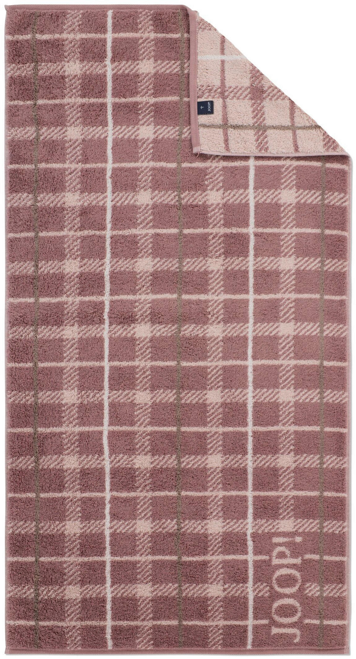 DUSCHTUCH Contour Checked 80/150 cm  - Beige/Mauve, Design, Textil (80/150cm) - Joop!