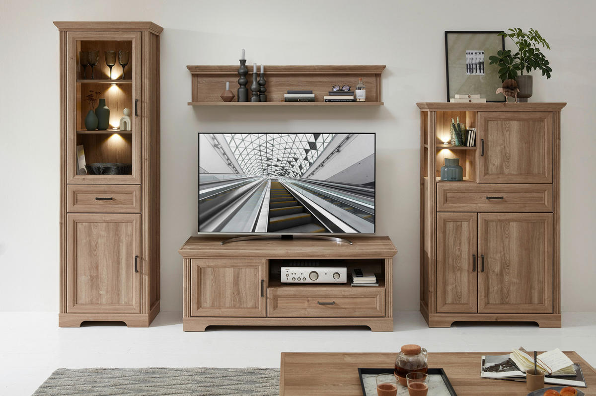 VITRINE in Eichefarben  - Eichefarben, Design, Holzwerkstoff/Metall (66/204/42cm) - MID.YOU
