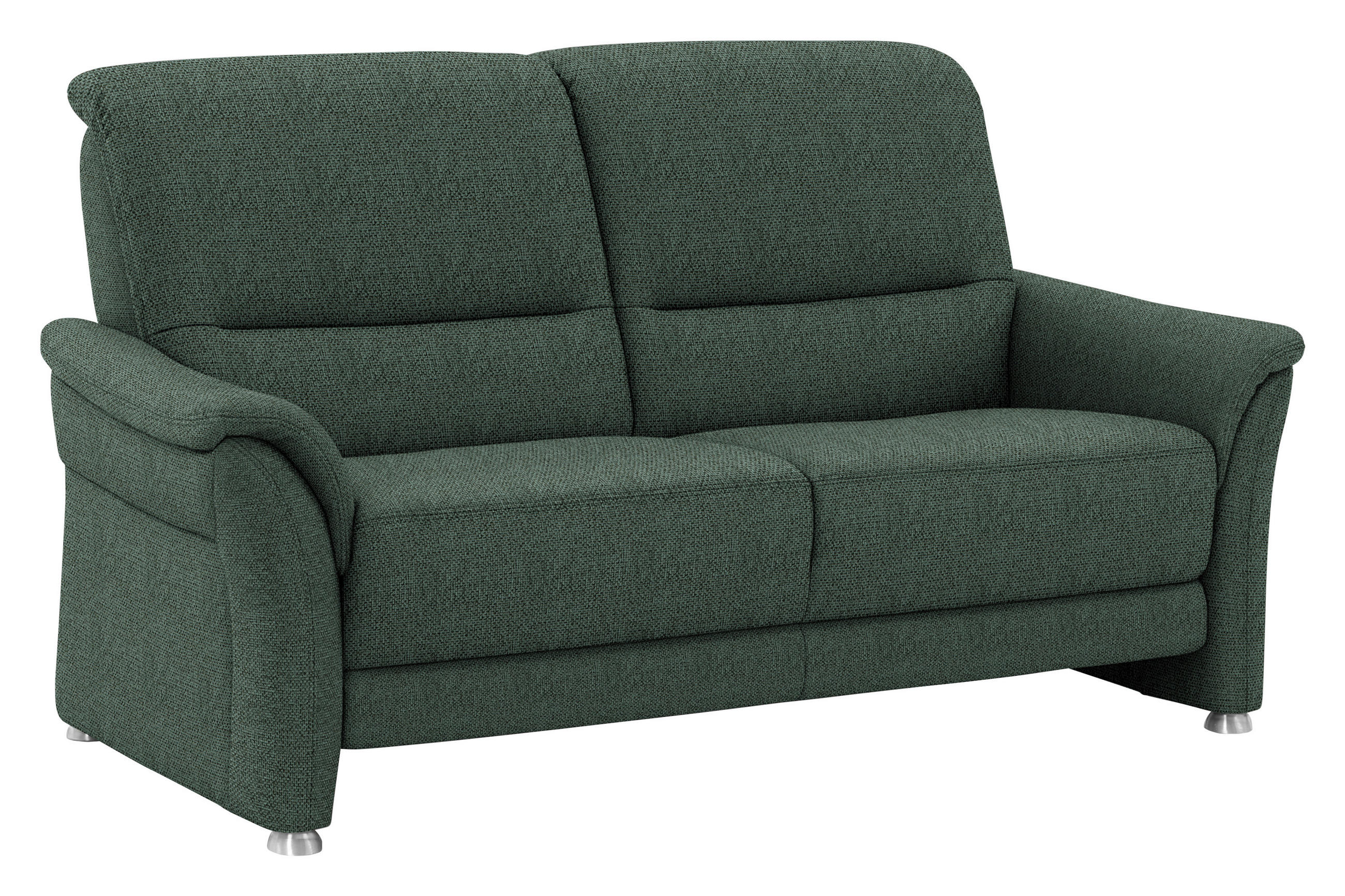 2,5-SITZER Flachgewebe Dunkelgrün  - Dunkelgrün/Alufarben, Konventionell, Textil/Metall (172/96/93cm) - Beldomo Premium