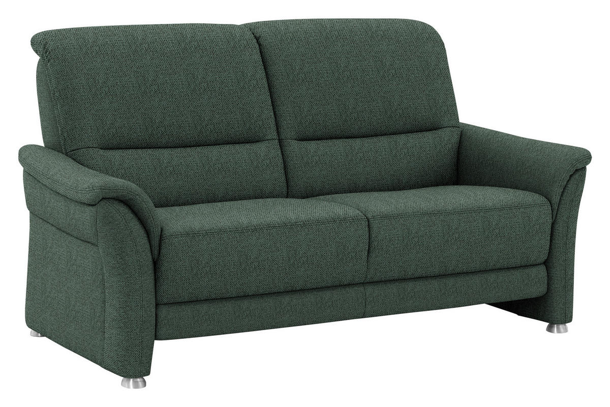 SITZGARNITUR Flachgewebe Dunkelgrün  - Dunkelgrün/Alufarben, Konventionell, Textil/Metall (198/172/96/93cm) - Beldomo Premium