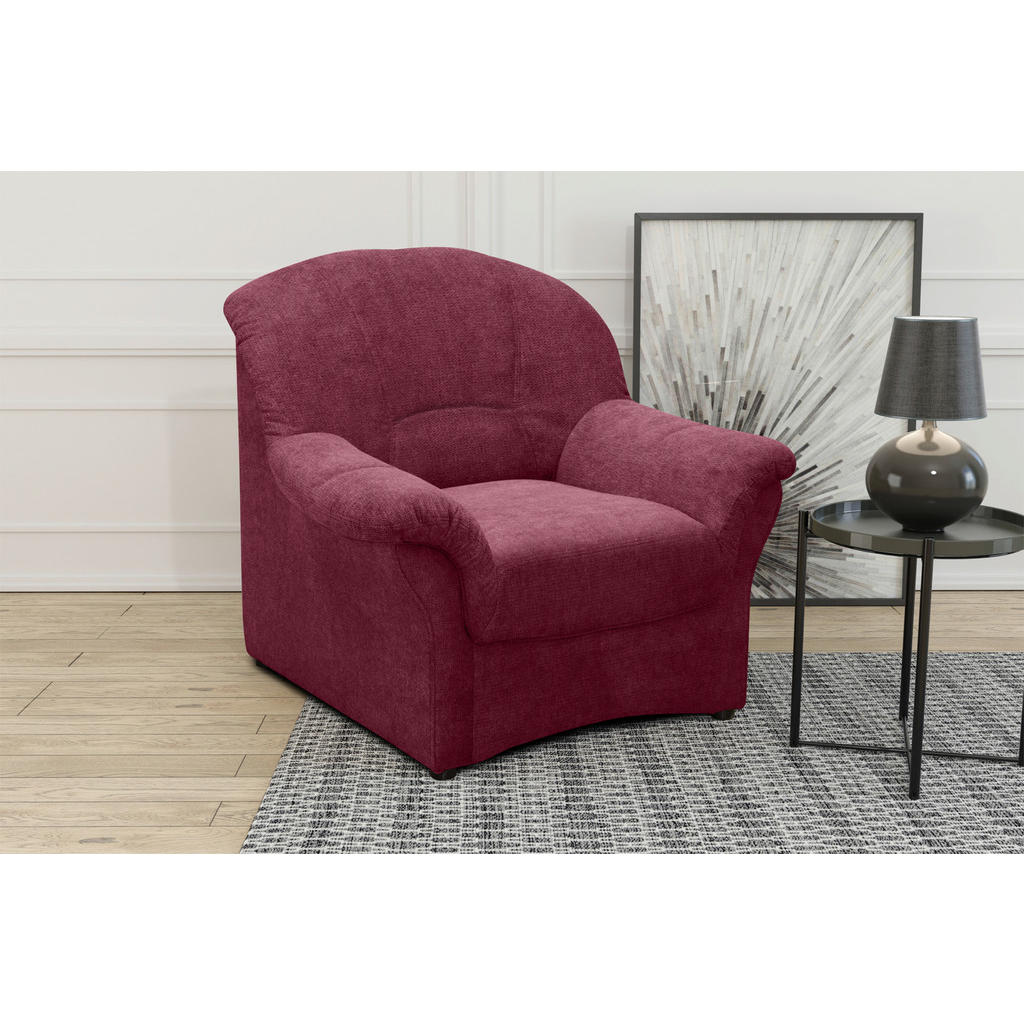 Thumbnail - Mid.you Sessel, Beere, Textil, Uni, 99x84x82 cm, Made in EU, Wohnzimmer, Sessel, Polstersessel