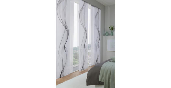 FLÄCHENVORHANG in Grau, Weiß halbtransparent - Weiß/Grau, Design, Textil (60/245cm) - Novel