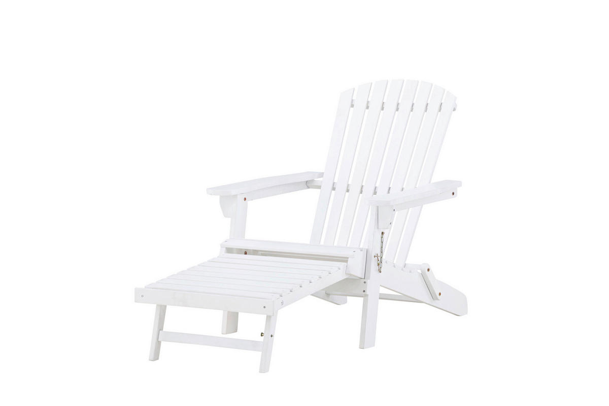 SONNENLIEGE 74/88/95 cm  - Weiß, MODERN, Holz (74/88/95cm) - Gardenson