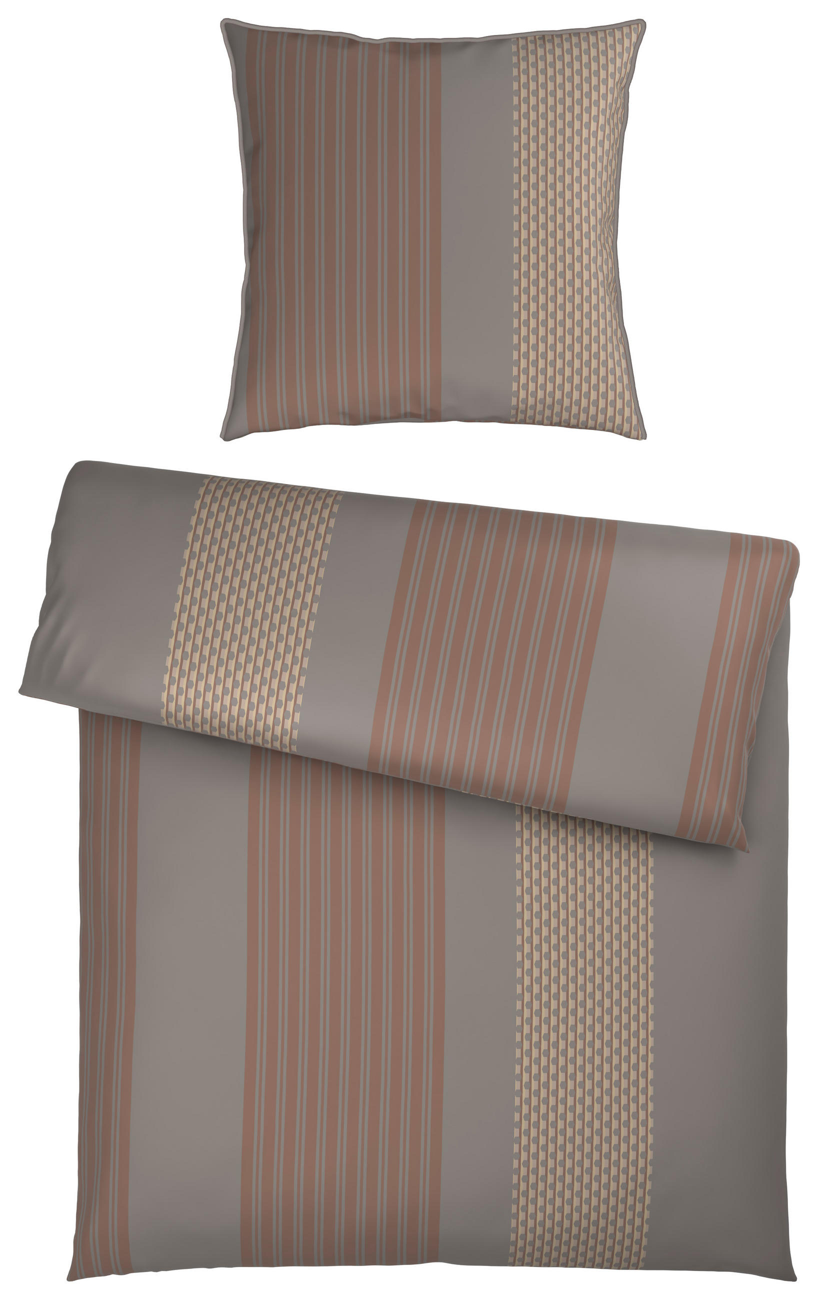 WENDEBETTWÄSCHE Satin 155/220 cm  - Grau, Textil (155/220cm) - Dieter Knoll