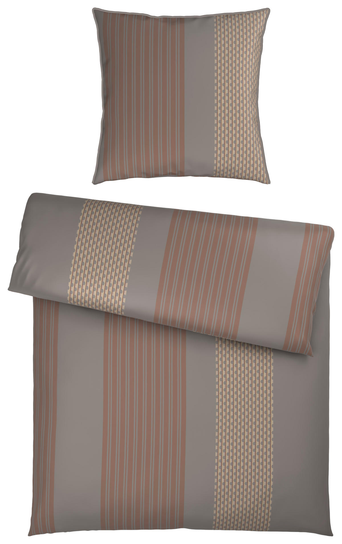 WENDEBETTWÄSCHE Satin 155/220 cm  - Grau, Textil (155/220cm) - Dieter Knoll