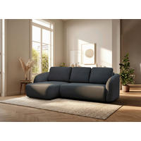ECKSOFA PORTO Graphitfarben  - Schwarz/Graphitfarben, Design, Textil (154/270cm) - MID.YOU