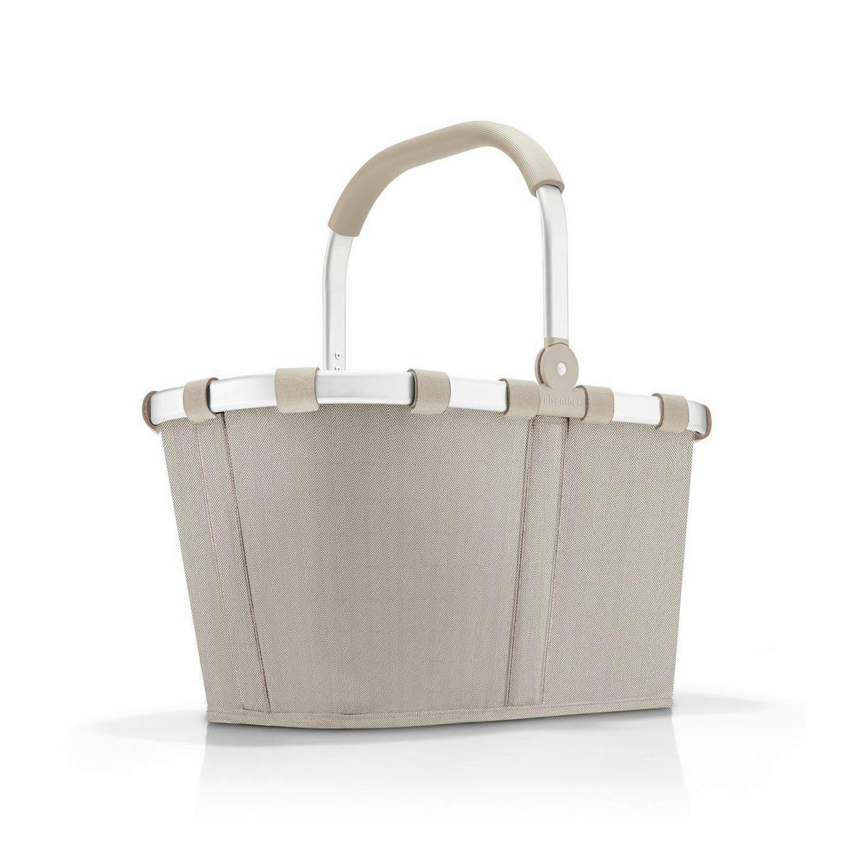 EINKAUFSKORB Herringbone Sand 22 L  - Beige/Schwarz, Basics, Kunststoff/Textil (49/29/28cm) - Reisenthel