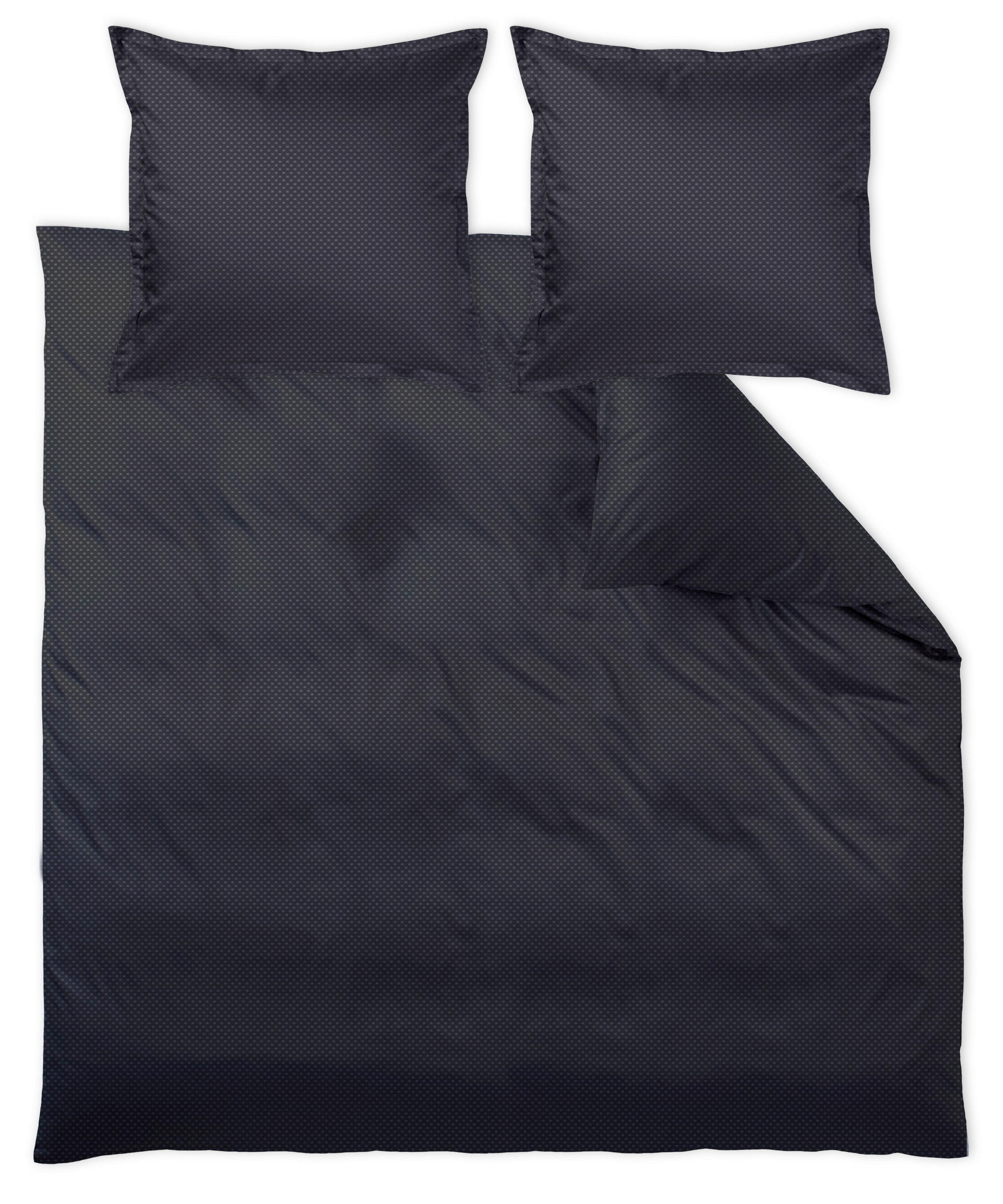 POSTELJNINA Livorno 200/200 cm damast črna  - črna, Konvencionalno, tekstil (200/200cm) - Curt Bauer