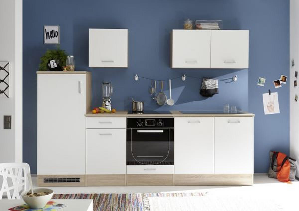 BLOK KUHINJA BEZ APARATA  bela, sonoma hrast  - sonoma hrast/bela, Moderno, pločasti materijal (270/195/60cm) - Xora