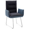 ARMLEHNSTUHL  in Stahl Flachgewebe  - Blau/Edelstahlfarben, Design, Textil/Metall (59/93/59cm) - Dieter Knoll